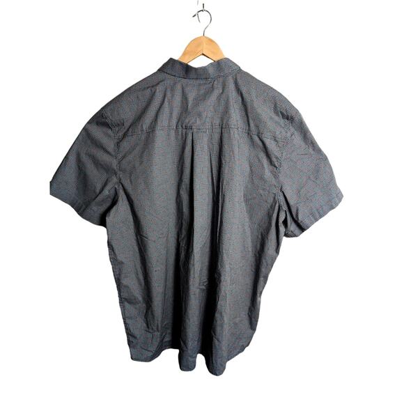 Colby Davis Mens Button Down Shirt Short Sleeve Gray Patterned Casual Size XXL - Picture 2 of 4